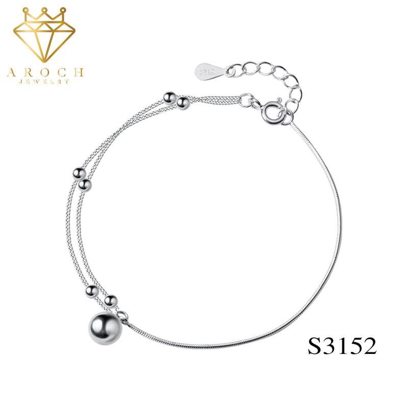 Vòng tay nữ bạc Ý s925 chuông nhỏ 2 lớp S3152 - AROCH Jewelry