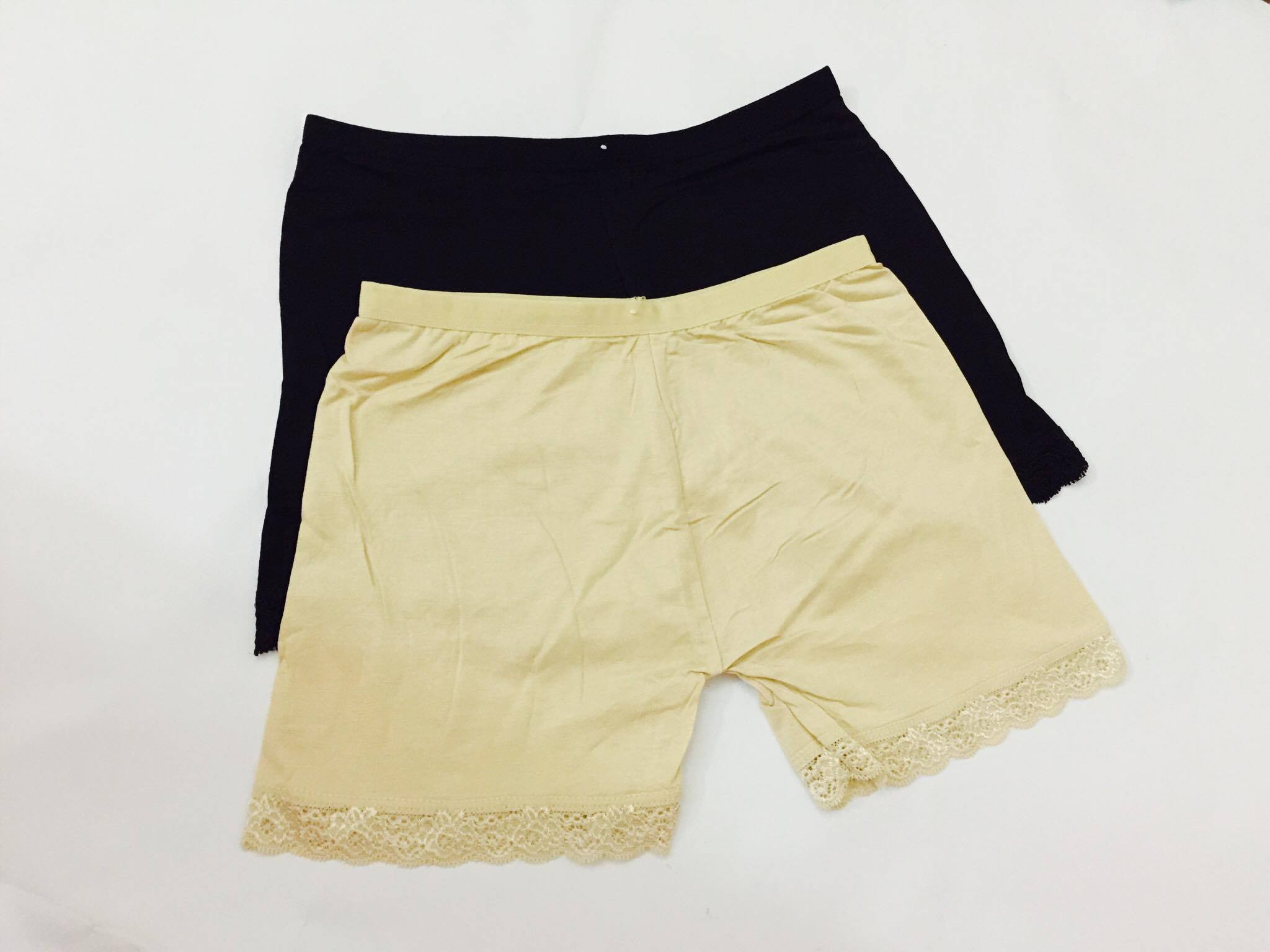 Combo 2 quần lót đùi mặc trong váy cotton viền ren QDVR08