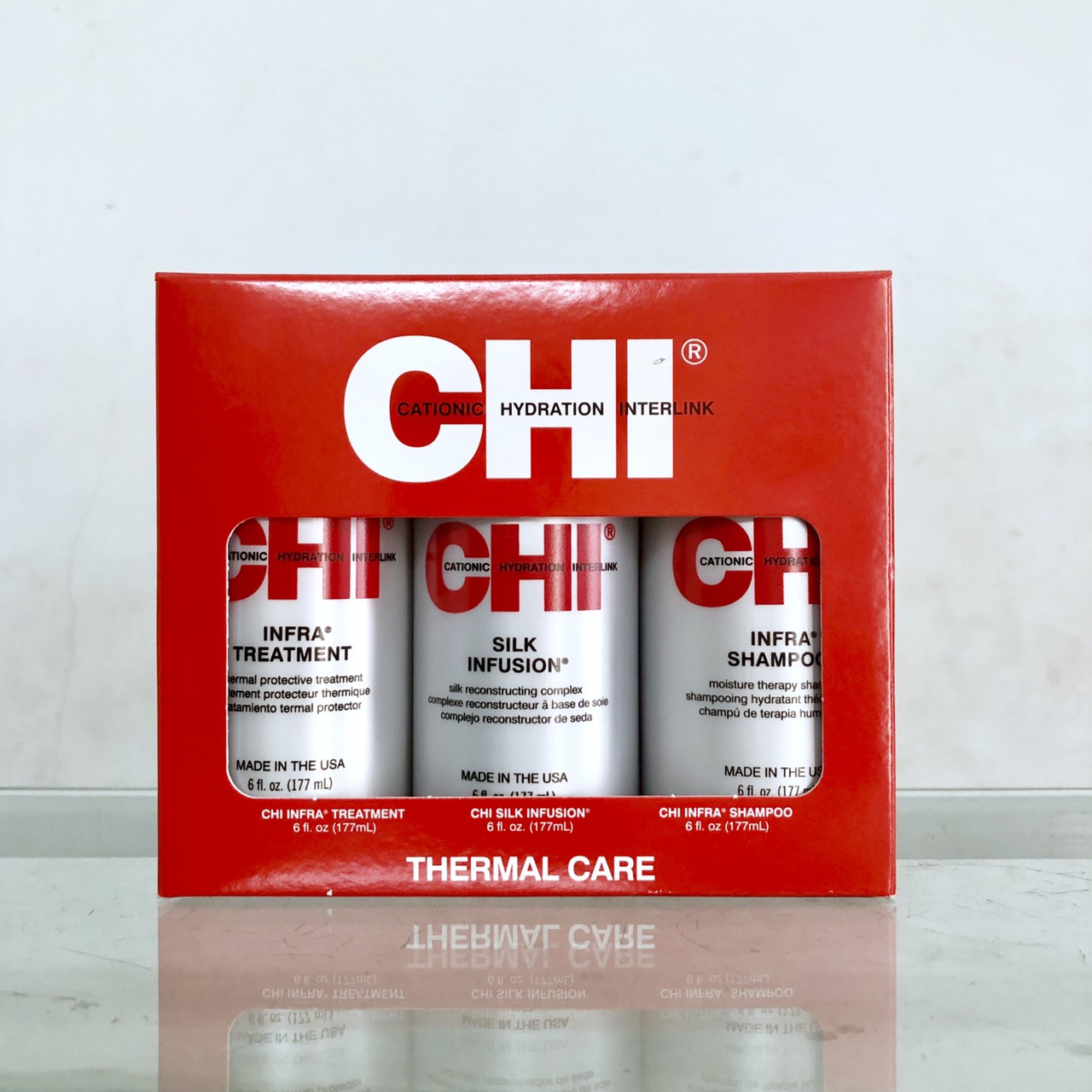 Bộ Kit dầu gội xả tinh dầu CHI Infusion oil Infra shampoo &amp; Conditioner dưỡng tóc siêu mượt Mỹ 177ml x 3