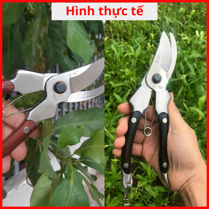Kéo cắt cành cộng lực cao cấp nhập khẩu từ JAPAN  -kéo SK5 bằng thép đúc nguyên khối tay bọc gỗ xịn sò