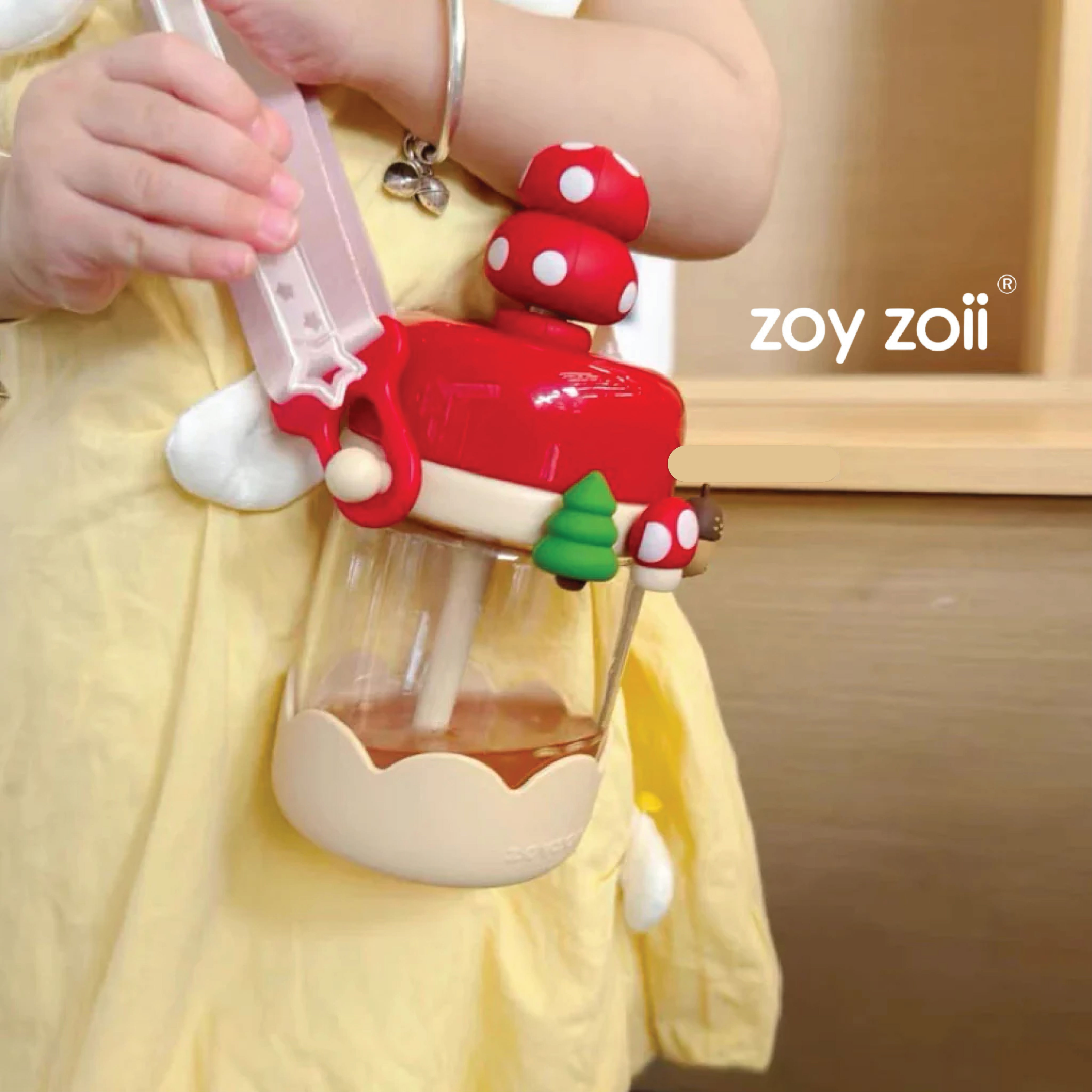 Bình uống nước tritan cho bé Zoyzoii E6 Nature Paradise Cup, bình nước thể thao cao cấp - Hàng chính hãng