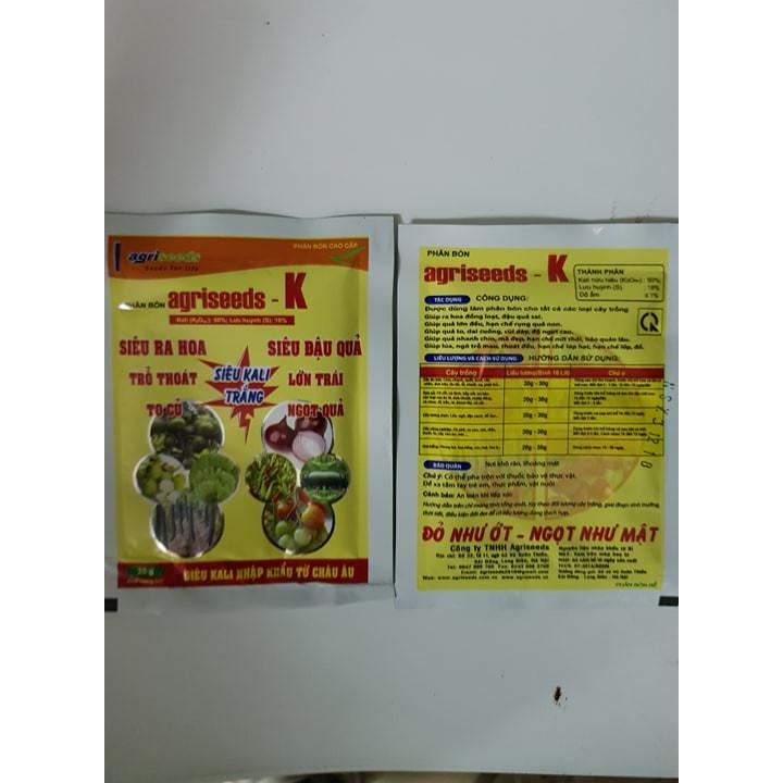 Combo 5 gói phân bón Siêu Kali trắng agriseeds – K