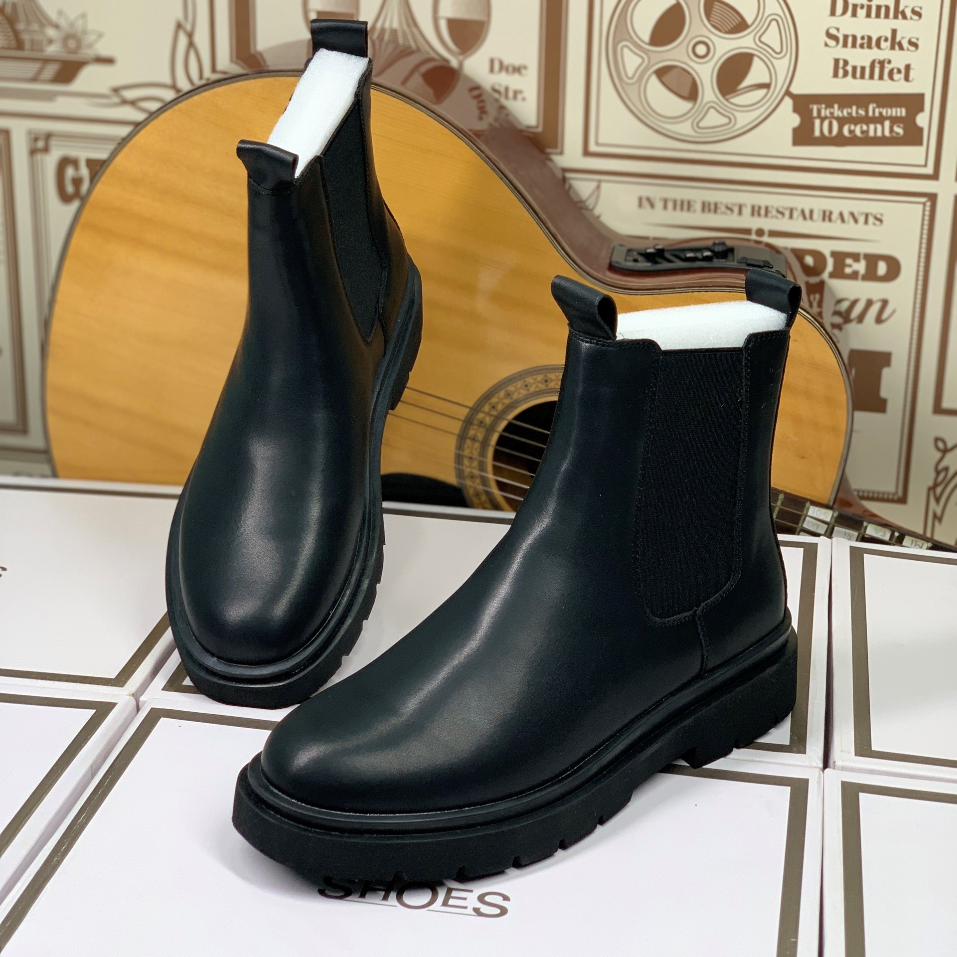 Giày Chelsea Boots Nam Cổ Lửng Cao Cấp, Phong Cách Hiện Đại, Trẻ Trung, Sang Trọng