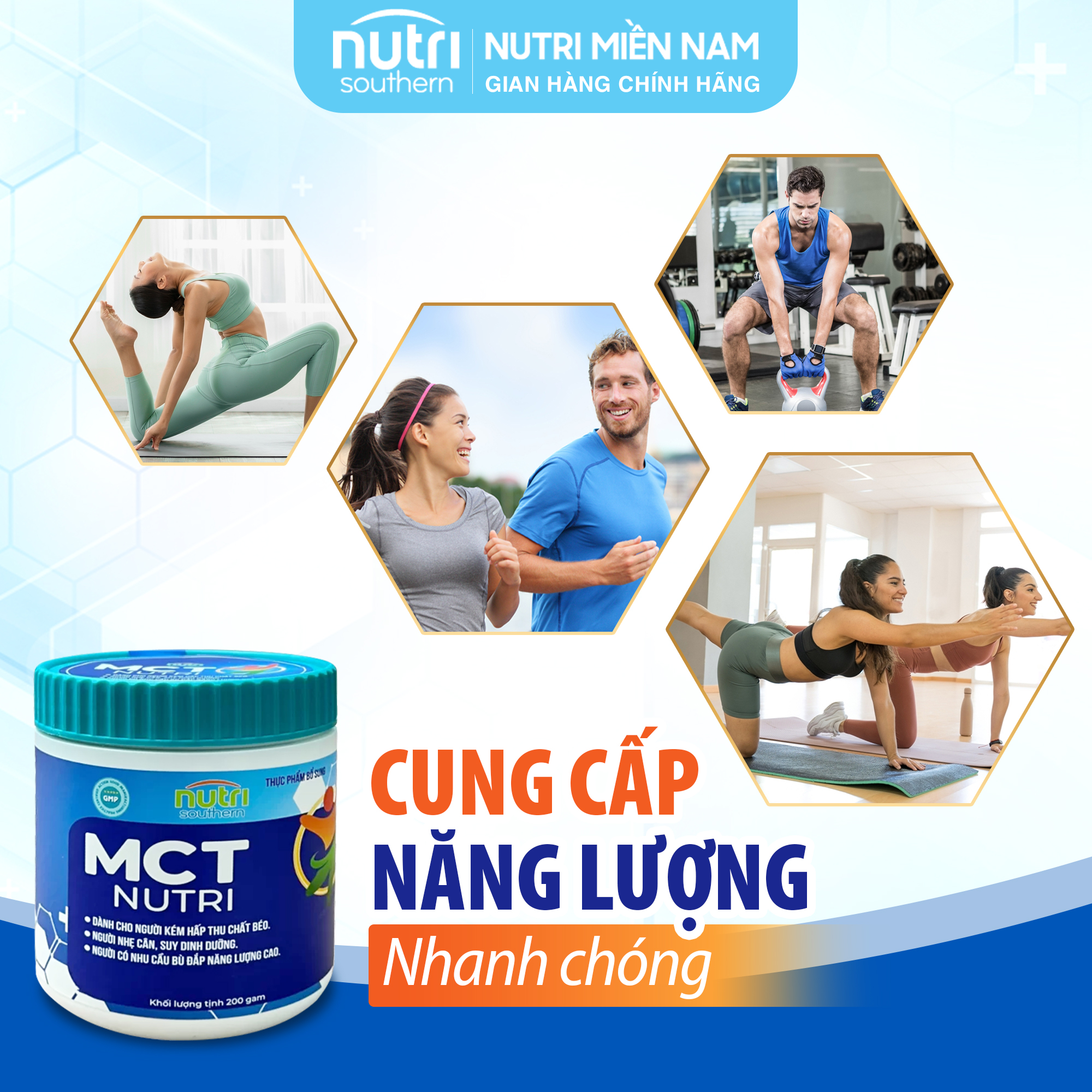 Bột Bổ Sung Chất Béo Lành Mạnh MCT NUTRI Cho Người Kém Hấp Thu Chất Béo, Người Nhẹ Cân Và Người Cần Bù Đắp Năng Lượng Cao