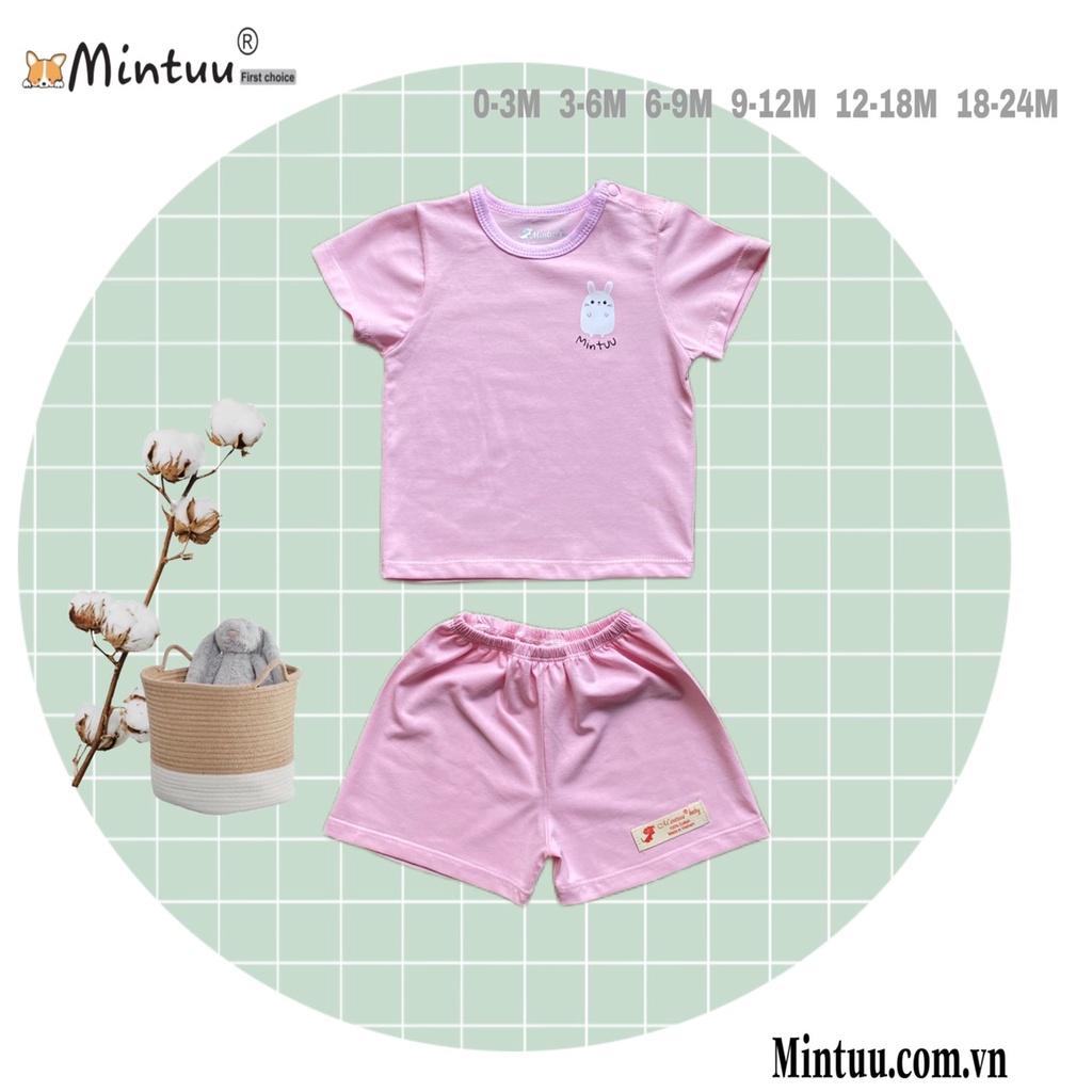 Bộ quần áo sơ sinh bấm vai tay ngắn, quần đùi chất liệu cotton 4 chiều cao cấp