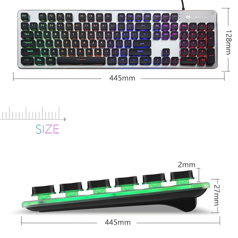 Bàn Phím LED LANGTU L1 Led Mix color cho máy tính - hàng nhập khẩu