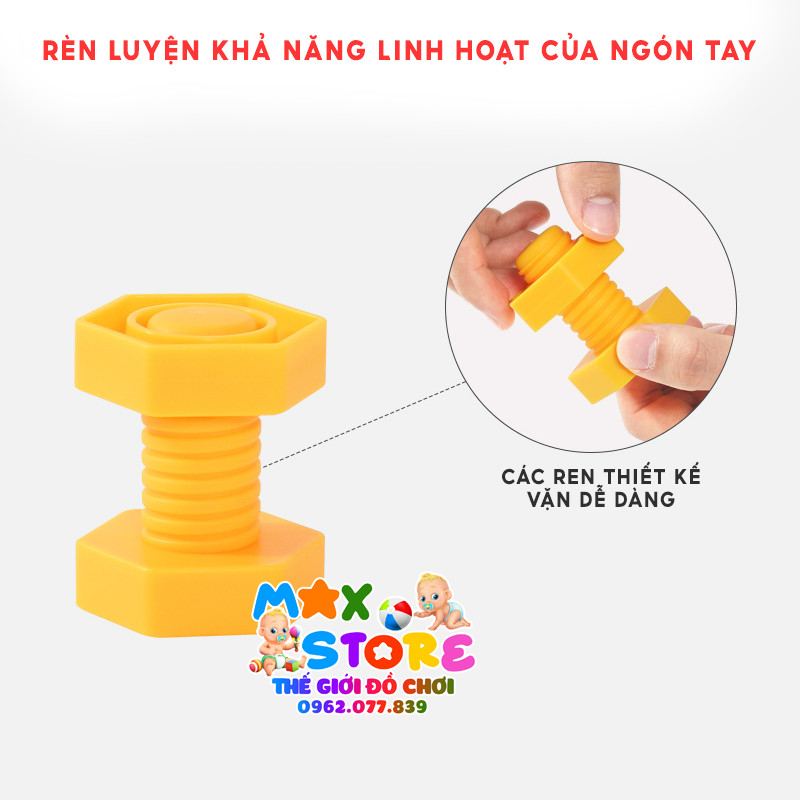 Đồ Chơi  Xếp Hình Ốc Vít Nhựa Size To Cho Bé Thực Hành Lắp Ráp