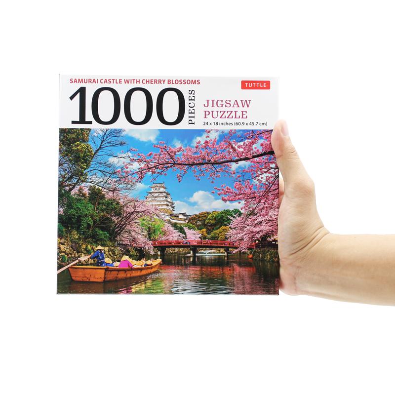 Samurai Castle &amp; Cherry Blossoms - 1000 Piece Jigsaw Puzzle: Cherry Blossoms At Himeji Castle (Finished Size 24 in x 18 in)