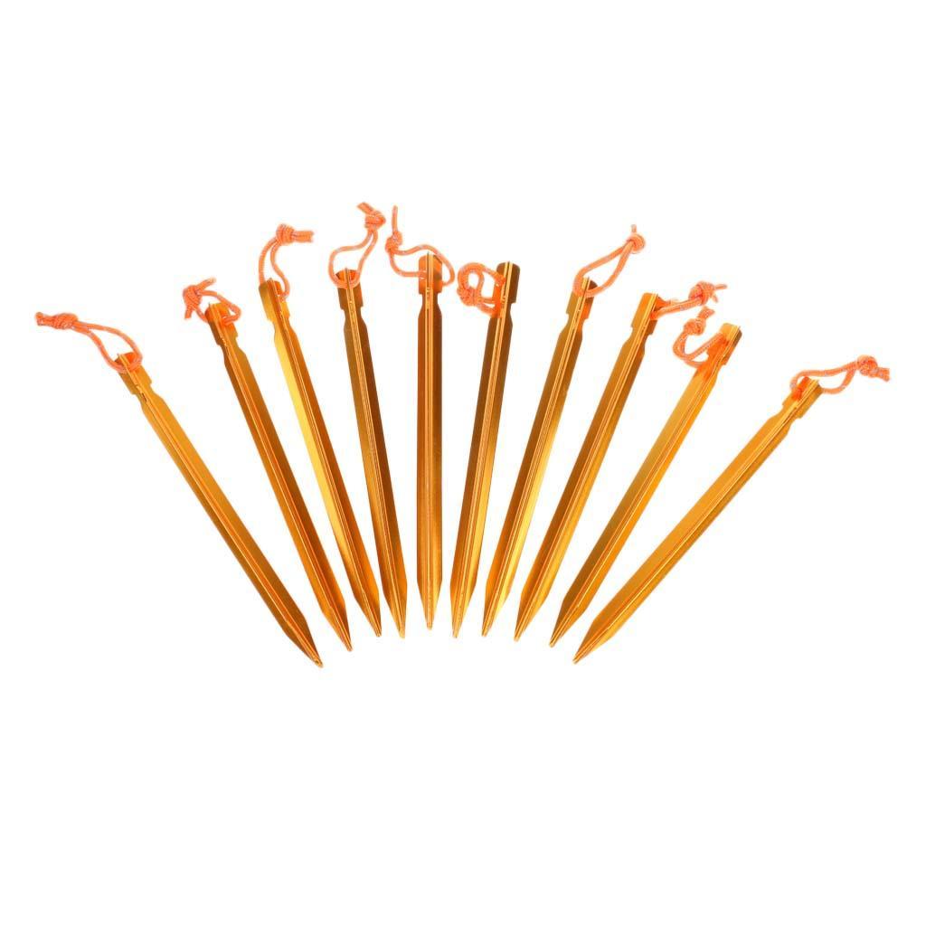 Pack of 10 Tent Stakes Peg Aluminum Alloy Camping Tent Nail with Storage Bag
