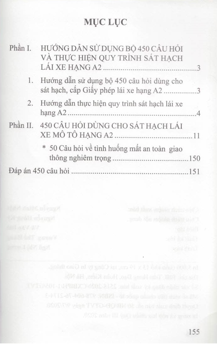 450 Câu Hỏi Dùng Cho Sát Hạch Lái Xe Mô Tô Hạng A2