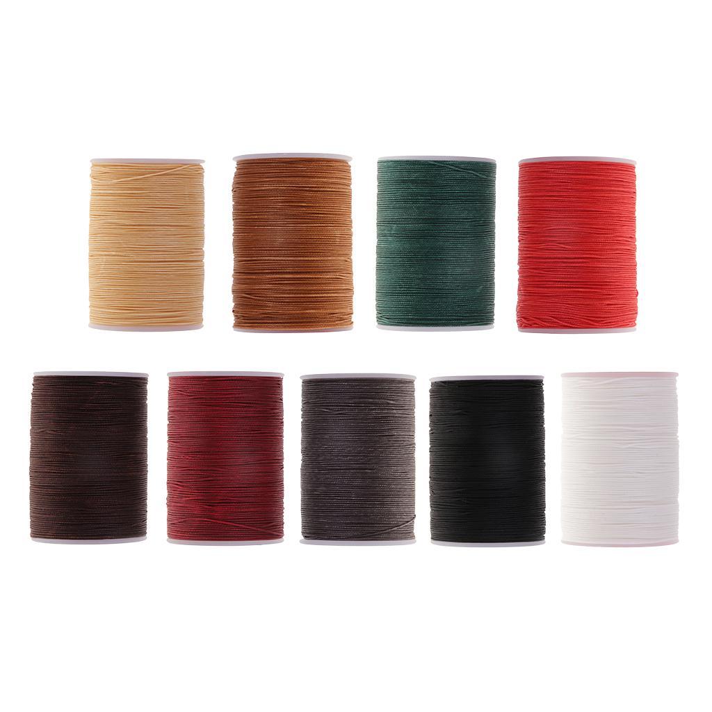 10x 130 Meters 0.5mm Round Polyester Waxed Thread Sewing Stitching