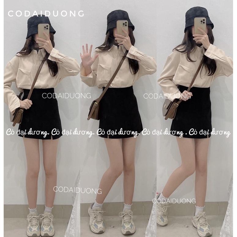 Sơ mi may kèm áo cổ cao