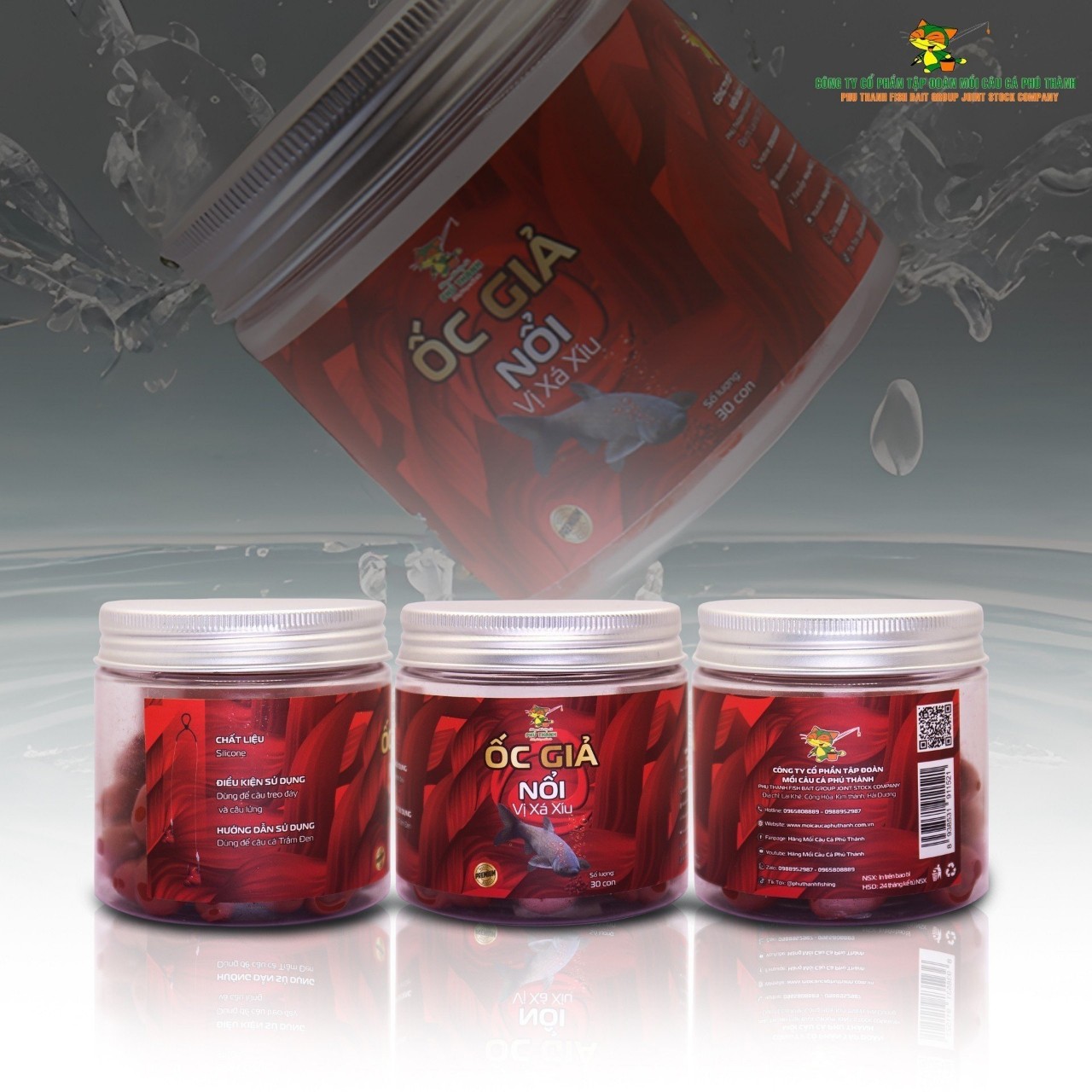 Hạt đan - Ốc giả nổi vị xá xíu. Hãng mồi câu cá Phú Thành