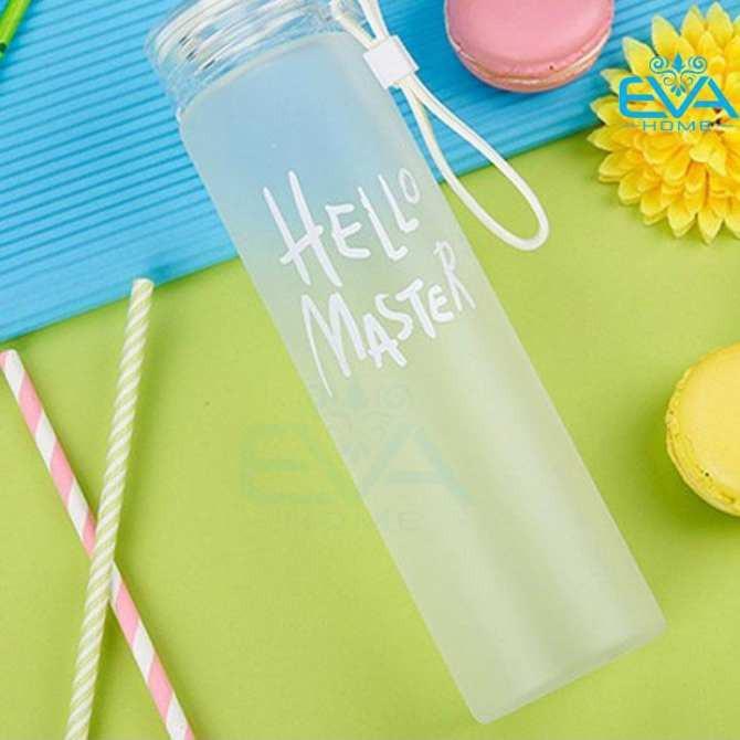 Chai đựng nước thủy tinh hello masterr 480ml cực đẹp cho nam và nữ