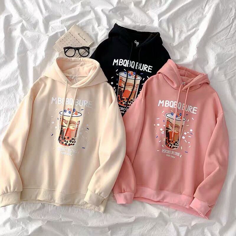 Áo Khoác Hoodie Trà Sữa Kute Unisex - KN76