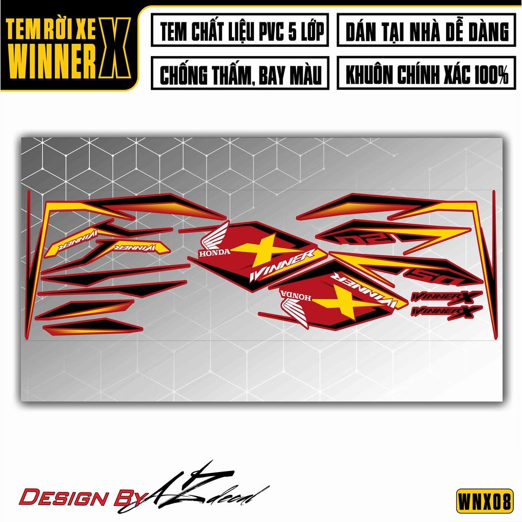 Tem Rời Dán Xe Winner X Cách Điệu | WNX08 | Decal Chế Xe Máy Chất Liệu Tem PVC Cao Cấp - Trắng Xanh