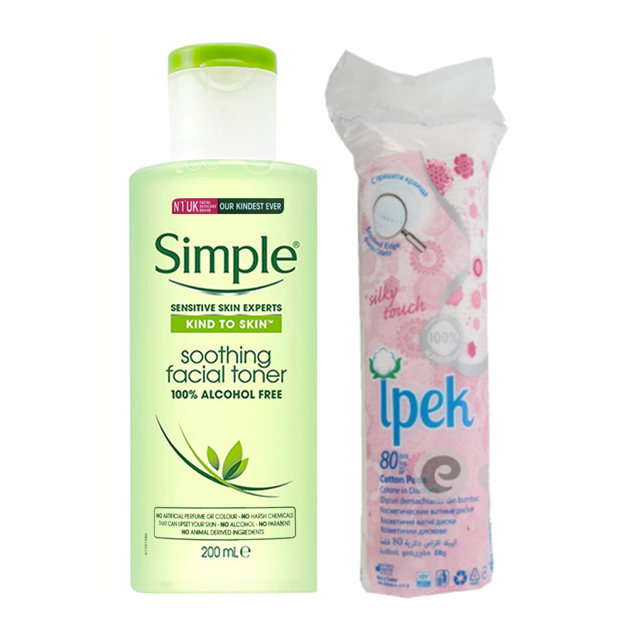 Nước Hoa Hồng Simple 200ml + Tặng Túi Bông Tẩy Trang Ipek 80 Miếng