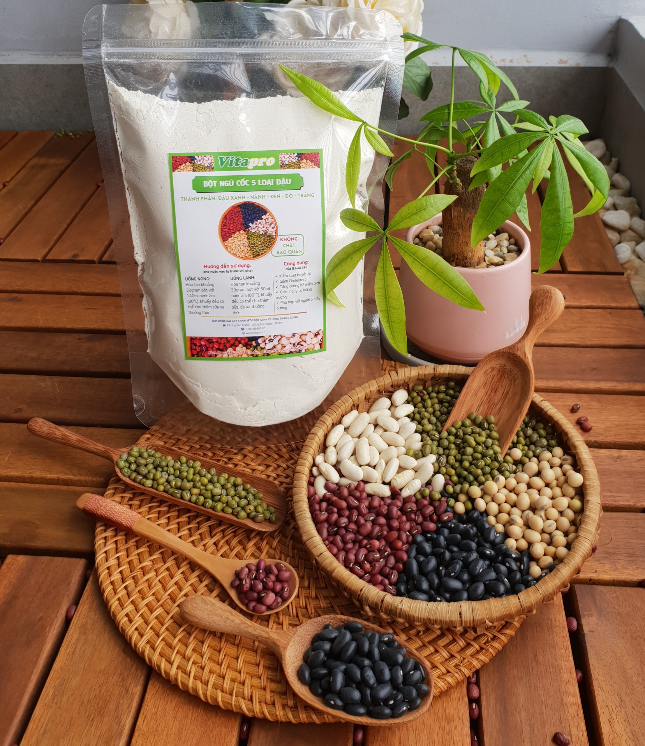 BỘT NGŨ CỐC 5 LOẠI ĐẬU 100% NGUYÊN CHẤT - SIÊU GIẢM CÂN -500 GR