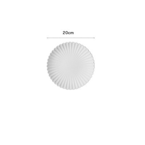 Đĩa tròn hoa cúc trắng gốm sứ cao cấp 20cm DAISY 5314DS