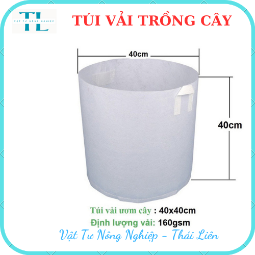 Túi vải trồng cây 2 quai, túi vải ươm dưỡng kích thước 40x40 siêu rẻ, siêu bền, tiện lợi, dễ sử dụng