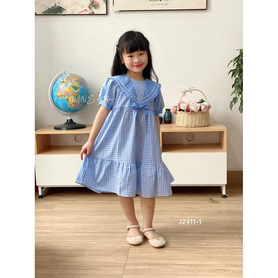 ĐẦM THỦY THỦ SỌC CARO ĐÍNH NƠ SIÊU XINH