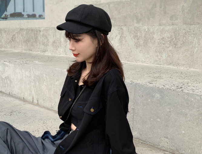 Mũ bể rê nỉ phong cách Hàn cao cấp, nón nồi nữ có vành thời trang