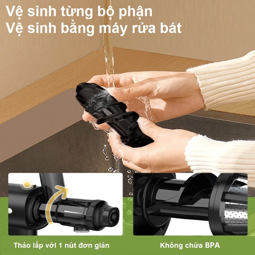 Máy ép chậm trục ngang thương hiệu Mỹ cao cấp Biolomix SJ-012 - Công suất 180W - Hàng Nhập Khẩu