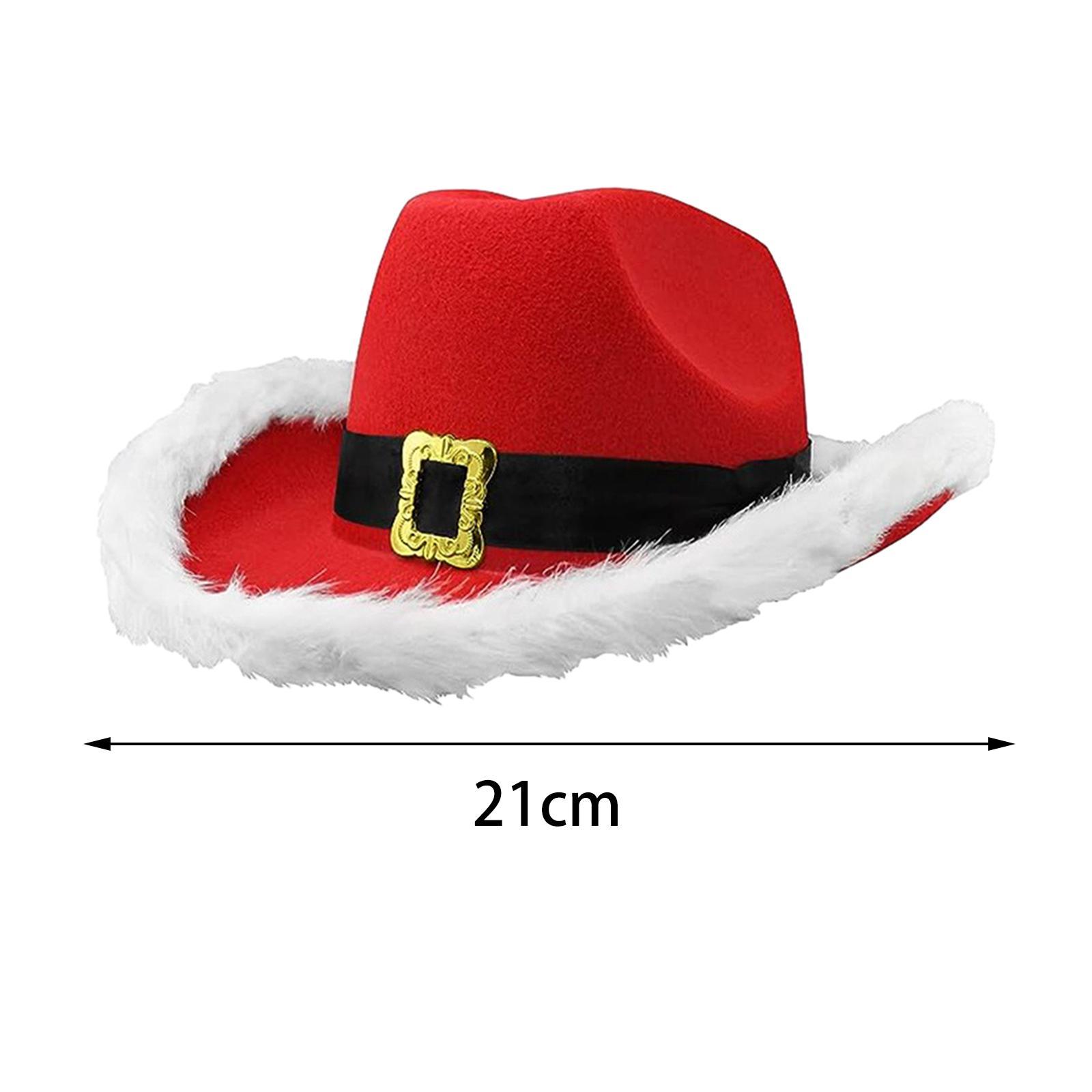 Christmas Cowboy Hat Xmas Cowgirl Hat Men Women Personality Santa Claus Western Hat Santa Hat for Gift Stage Performance Prom