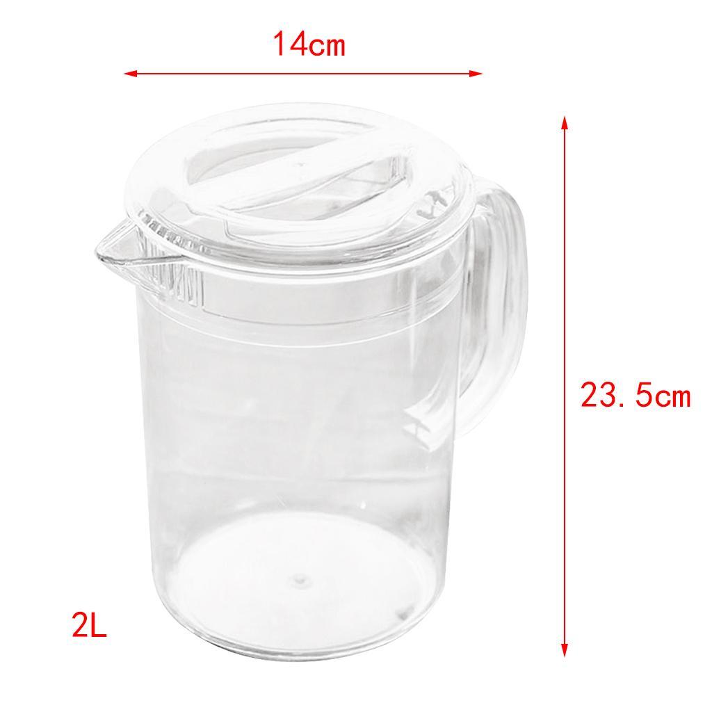 2Pack Of Acrylic Pitcher With Lid For Water, Tea, Lemonade, Milk Storage 2L