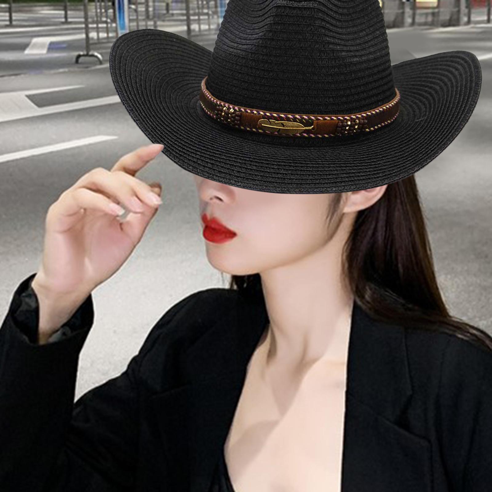 Cowboy hat Women Hats for Beach Unisex Costume Clothes Accessories Black
