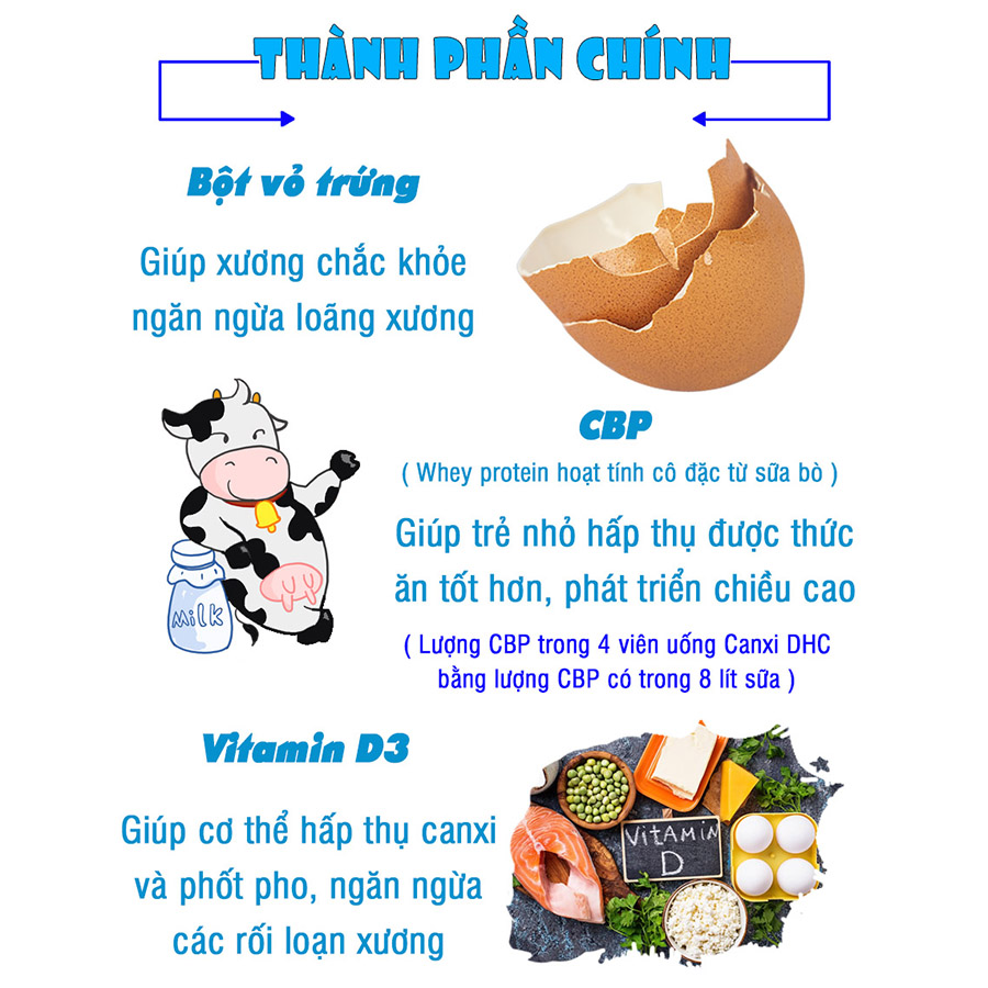 Viên uống bổ sung canxi DHC Nhật Bản Calcium + CBP thực phẩm chức năng giúp xương chắc khỏe, phát triển chiều cao trẻ em JN-DHC-CA