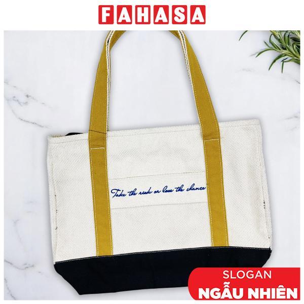 Túi Vải Tote Thêu Chữ - Size M - Saigon ZeroWaste - Mẫu 2 (Slogan Ngẫu Nhiên)