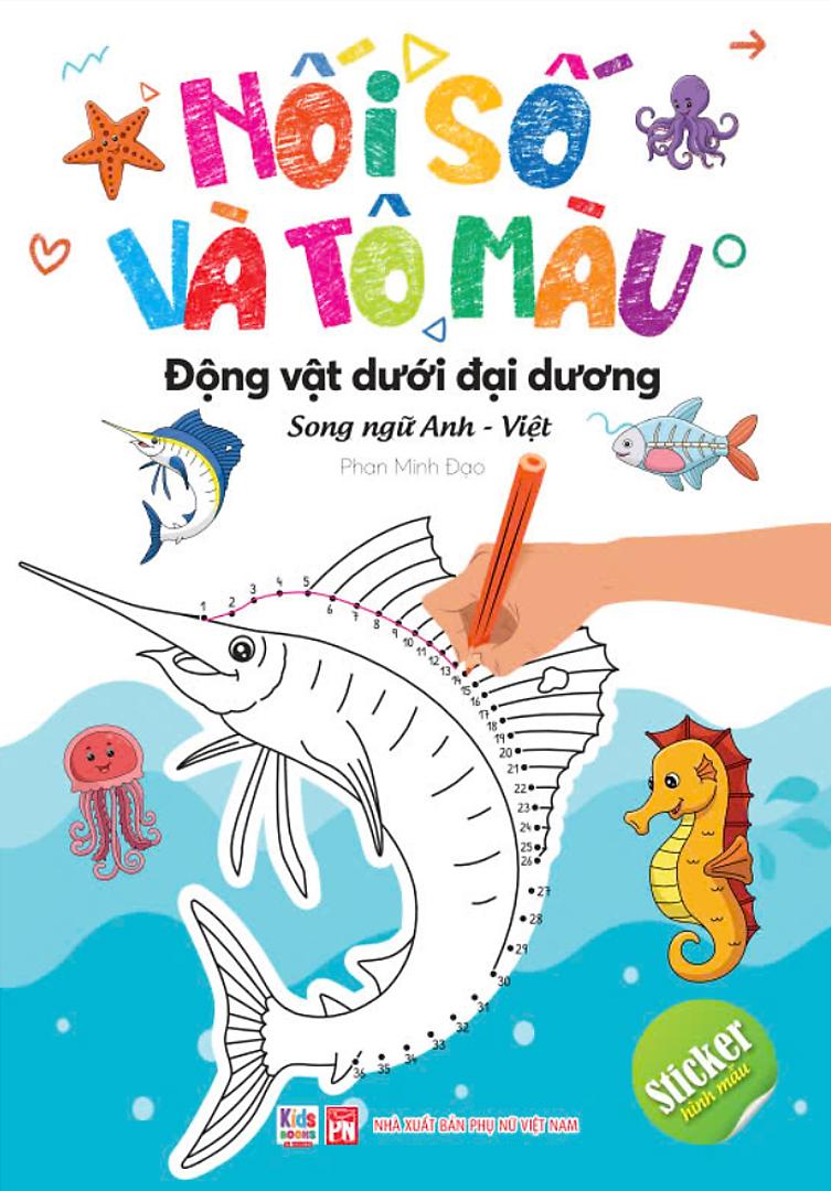 Sách - Bộ Sách Nối Số Và Tô Màu - Song Ngữ Anh-Việt (Bộ 4 Cuốn)