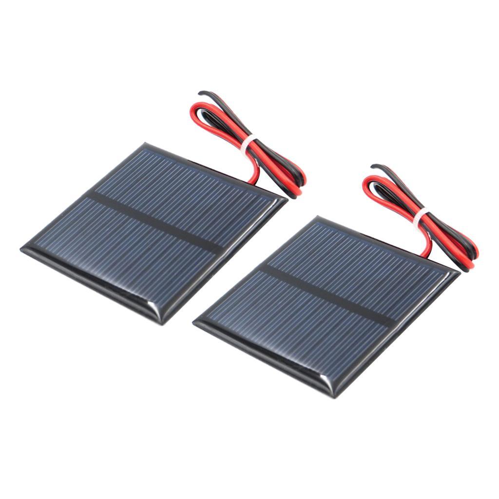 2 x Mini Solar Panel Small Solar Battery Charger with Cable for Mobile Phone