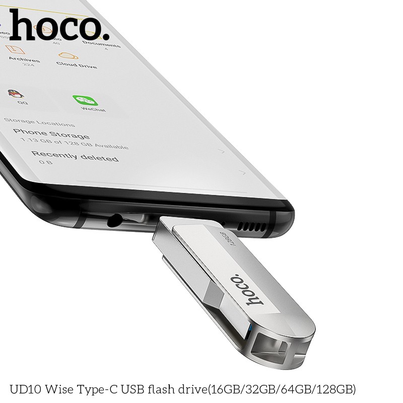 USB 3.0 2 Đầu Tốc Độ Cao Lưu Trữ Tốt Nhỏ Gọn Kẽm Cao Cấp Hoco UD10 - 16GB/32GB/64GB - Hàng Chính Hãng