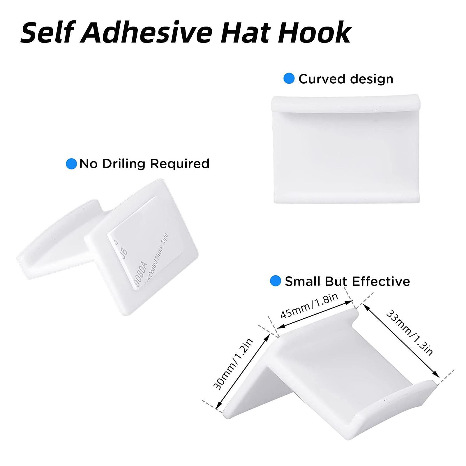 10PCS Hat Hook Self Adhesive Wall Mounted No Drilling Hat Rack Hat Hanger Holder for Hat Earphone Key Scarf