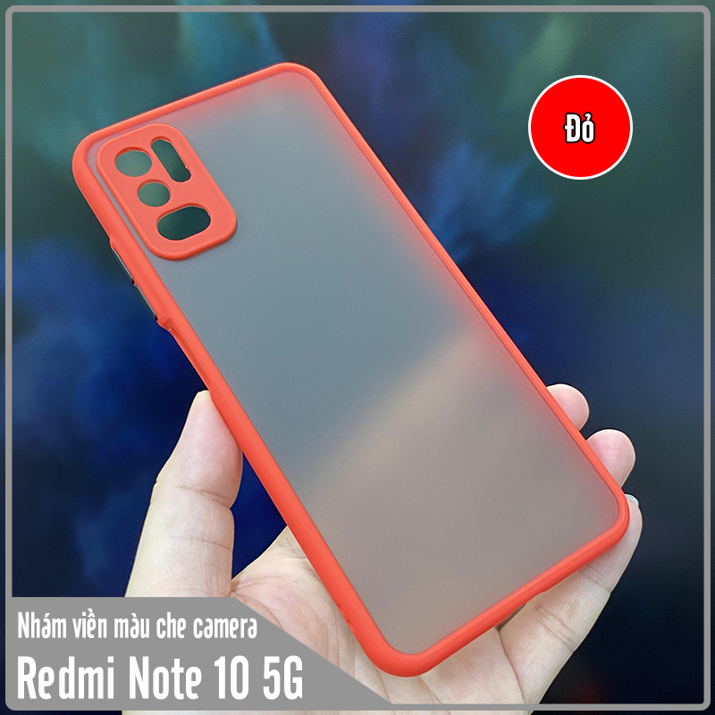 Ốp lưng cho Xiaomi Redmi Note 10 5G nhám viền màu che camera
