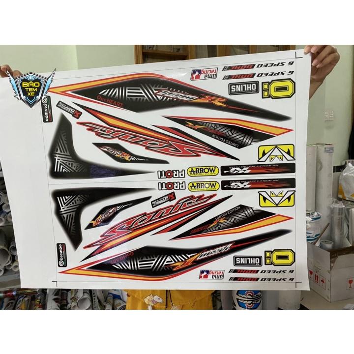 Tem rời dán xe sonic 150 dán xe trắng