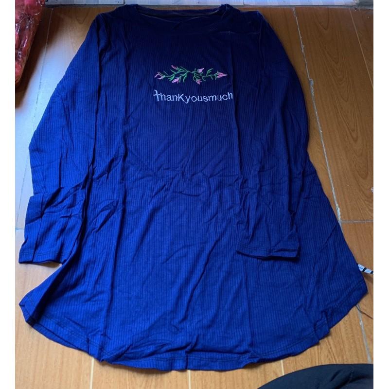 XẢ SỐC Áo bầu cotton dài tay hàng new ghi chú màu