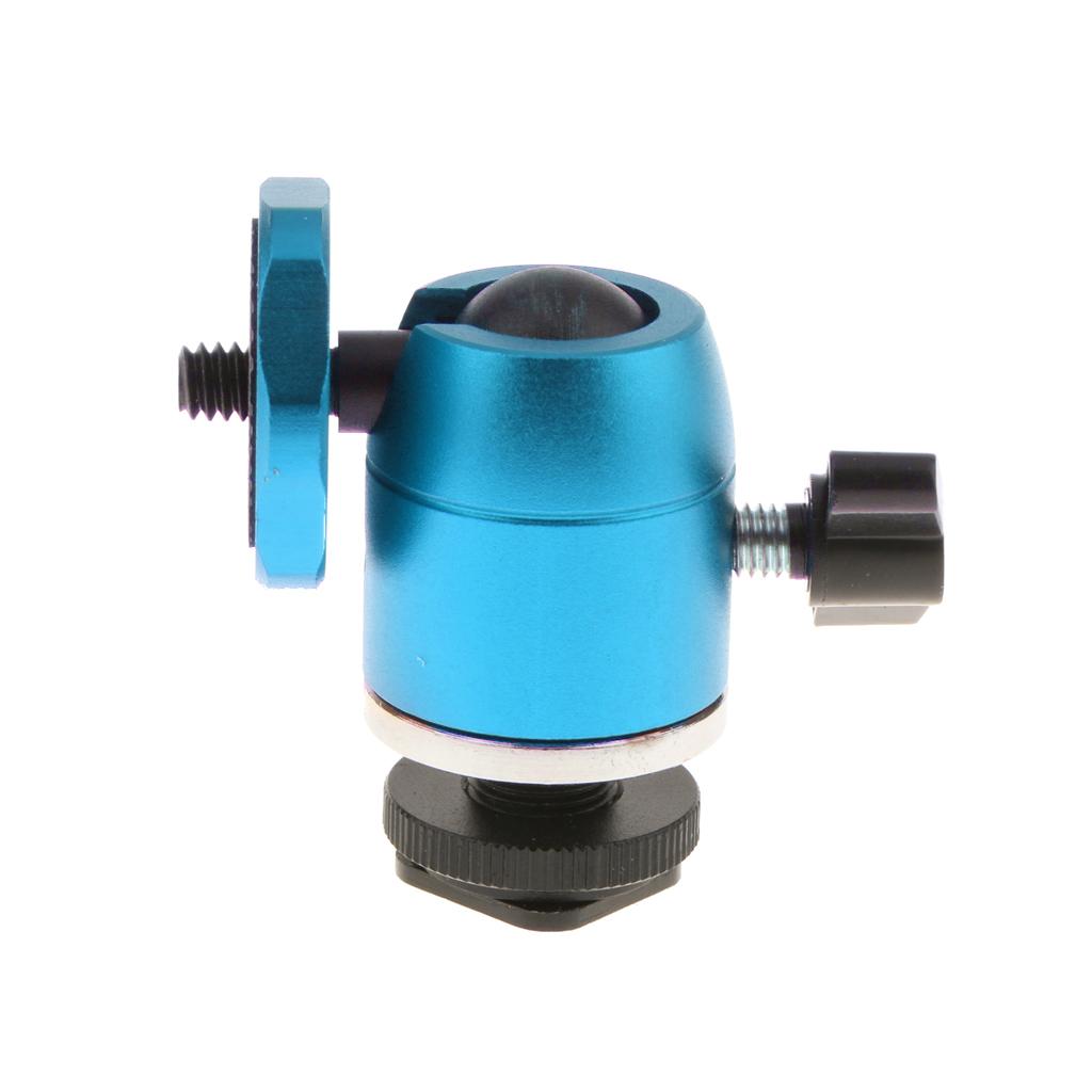 360° Swivel Ball Head 1/4''Screw Mount Tripod Hot Shoe for DSLR/SLR Black