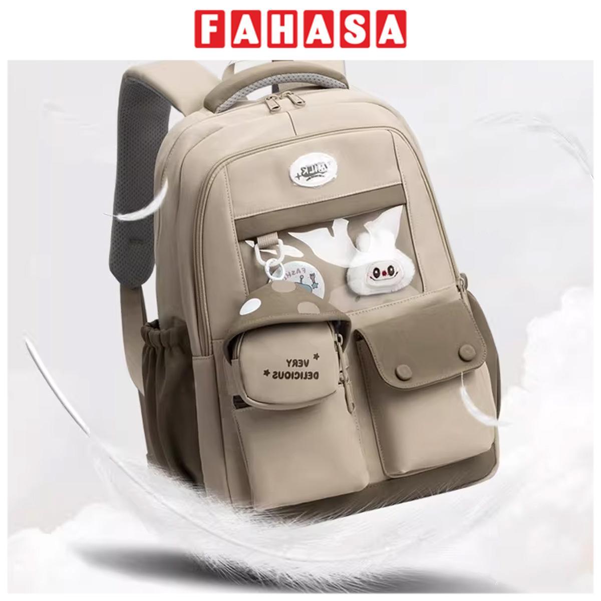 Ba Lô Thời Trang Kèm Huy Hiệu Hoạt Hình - Omaska 9628# - Màu Hồng