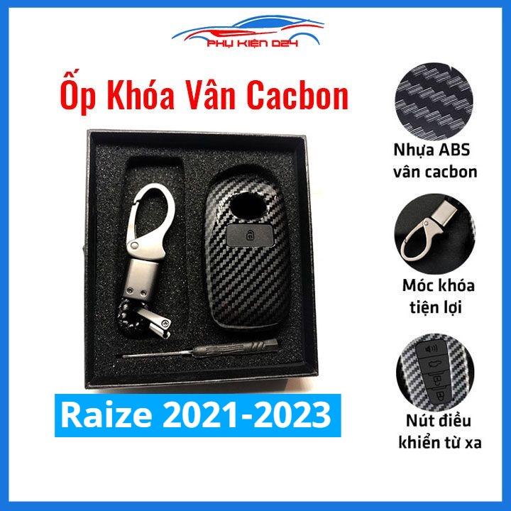 Ốp khóa cacbon Raize 2021-2023 kèm móc khóa