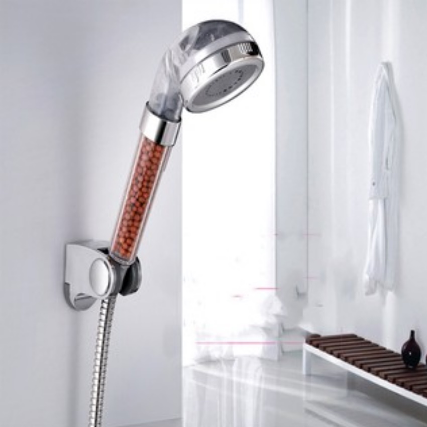 Vòi sen tăng áp lọc có hạt Nano đá kháng khuẩn chất liệu Inox cao cấp 206802 (có kèm dây)