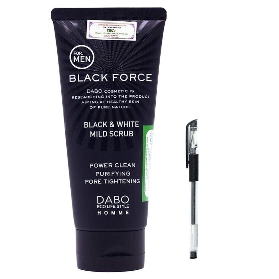 Sữa Rửa Mặt Nam Tinh Chất Than Hoạt Tính Dabo Black Force (120ml) – Hàng Chính Hãng [ Tặng bút bi mực nước ]