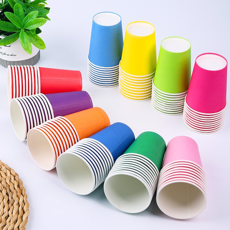 Set 25 cốc giấy màu sắc Maruki 205ml