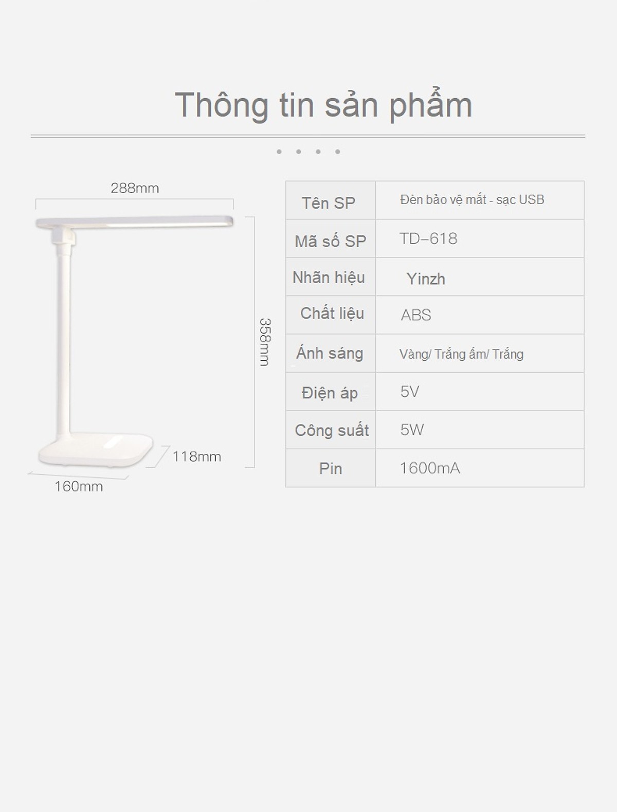 Đèn Học Bảo Vệ Mắt Tùy Chỉnh 3 Chế Độ Ánh Sáng - Nút Bấm Cảm Ứng Sạc Tiện Lợi HOMESHEEL - Hàng Chính Hãng