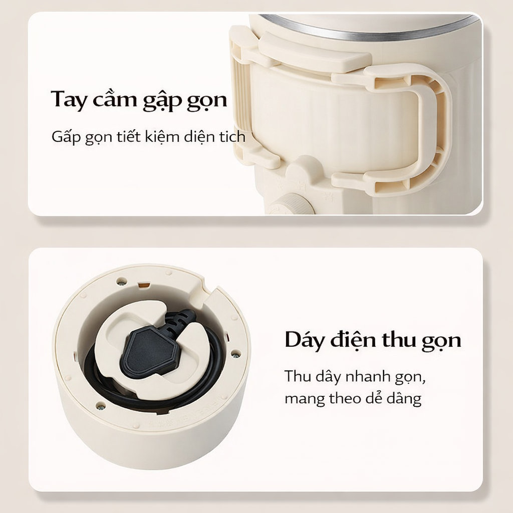 Nồi nấu điện mini đa năng Besky Kettle KN-1008 dung tích 0.8L, công suất 800W - Hàng chính hãng