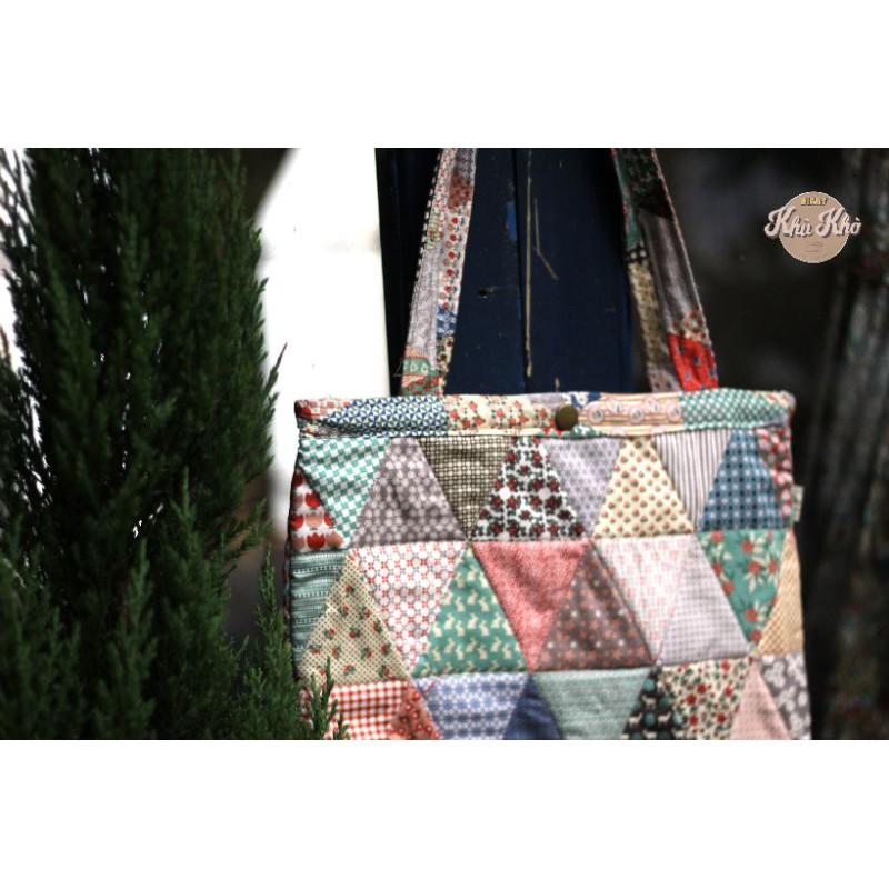 TÚI TOTE CHẦN BÔNG VẢI GHÉP QUILT