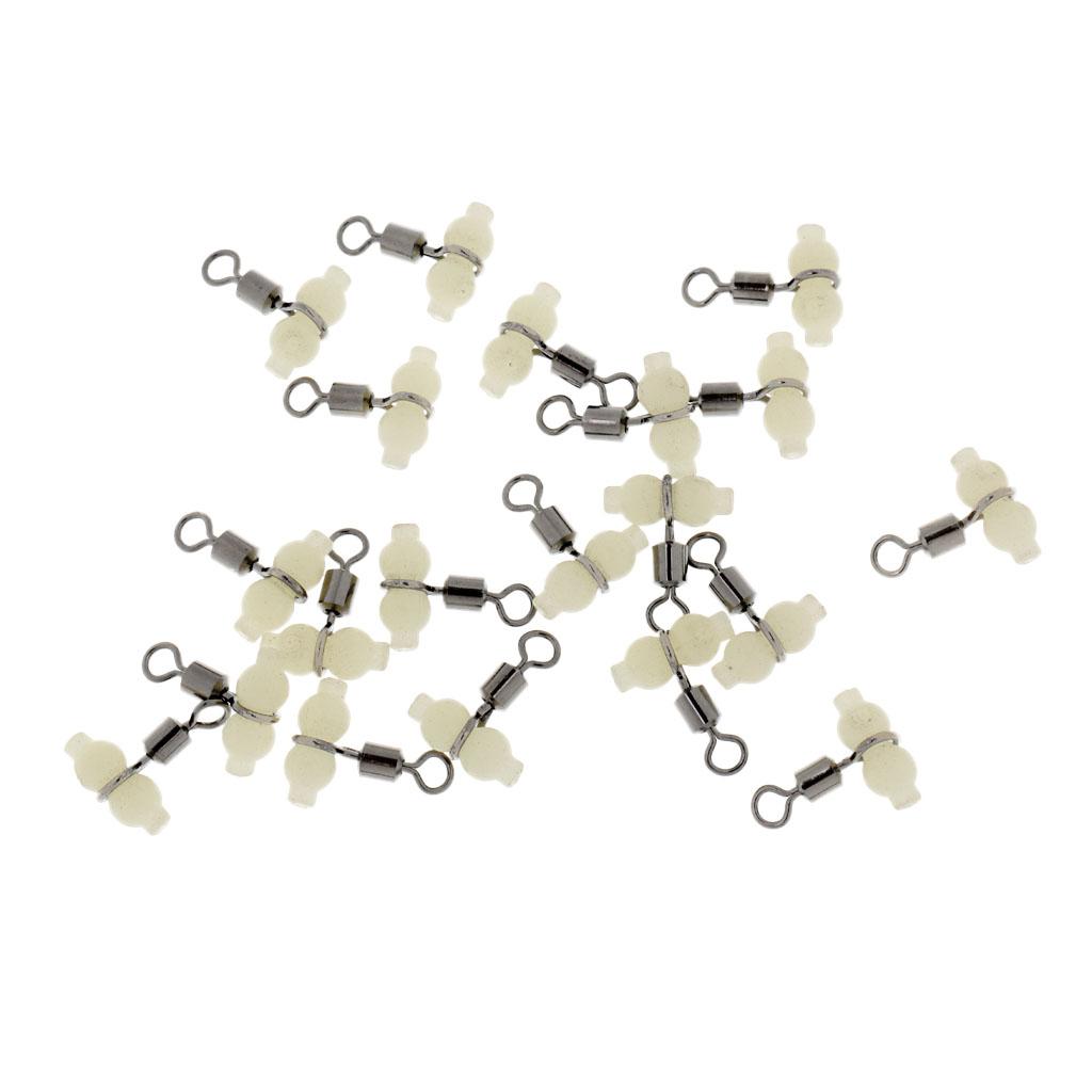 2# Fishing Rolling Barrel Swivel Fishing Tackle Connector with Luminous Bead