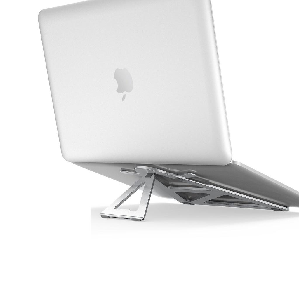 Giá đỡ laptop kiêm kê tản nhiệt bằng hợp kim nhôm gấp gọn chắc chắn dạng tam giác.